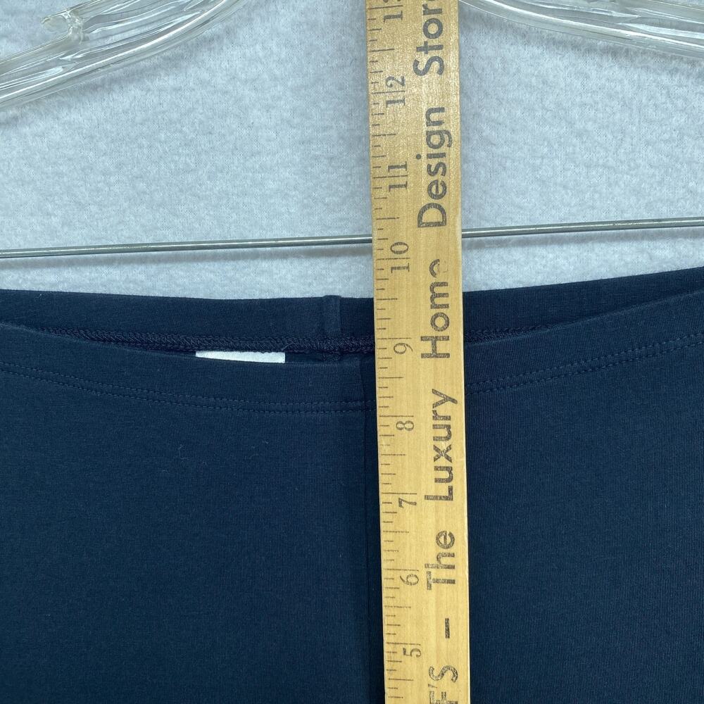 EILEEN FISHER Leggings L Organic Cotton Stretch Jersey Cropped Pull On Black USA - Picture 9 of 11